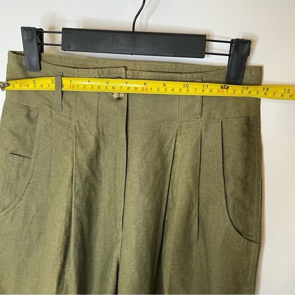 VINTAGE Trouser Pants Pleated Front Olive Khaki Green Small fits 2 4 - Picture 8 of 10